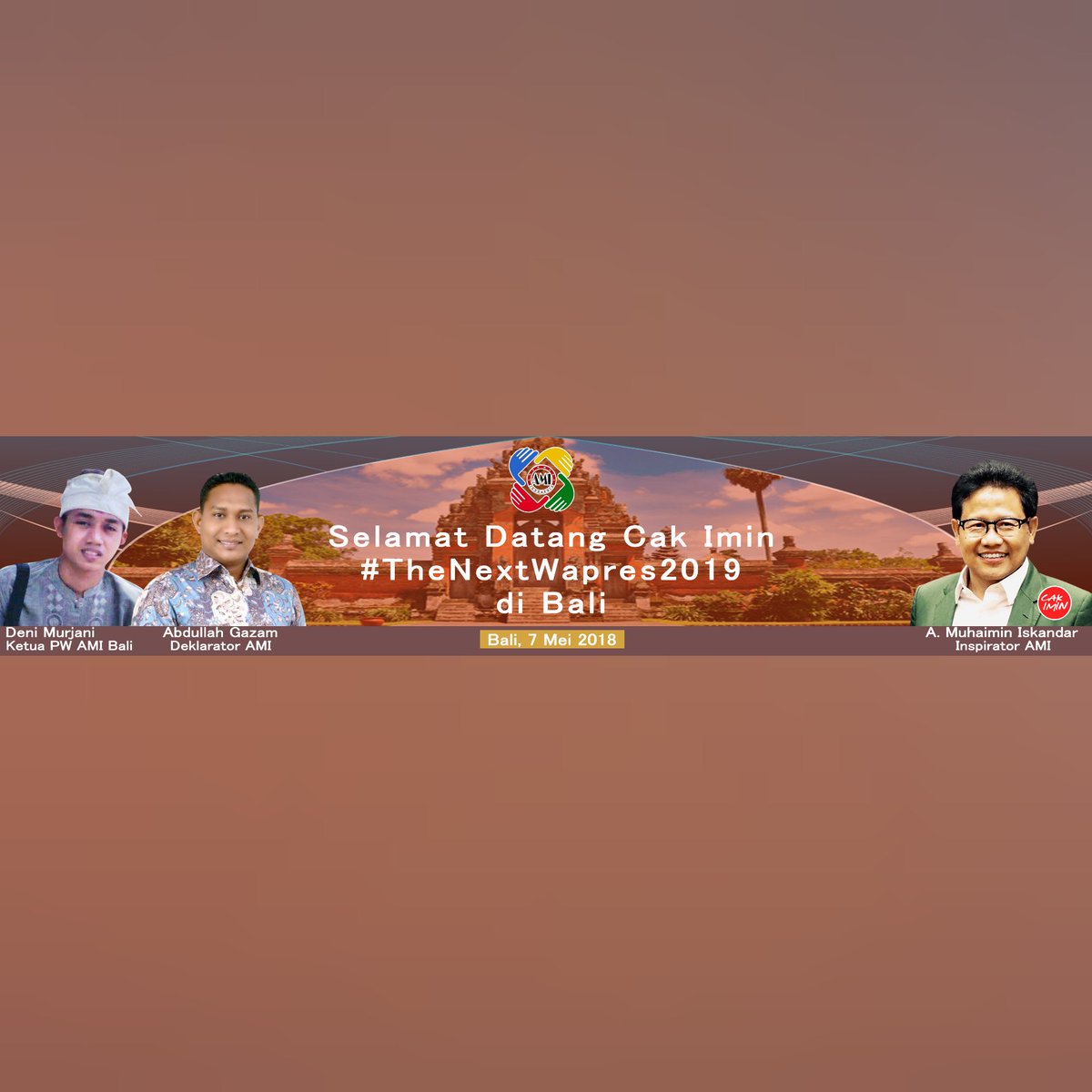 PwamiBali's tweet photo. Selamat datang Cak Imin (Inspirator AMI) di Pulau Seribu Pura. 
Sukses untuk kunjungannya Cak. 

#AMIuntukIndonesia 
#PWAMIBali 
#AMIKeren https://t.co/lUbb6uzy3g