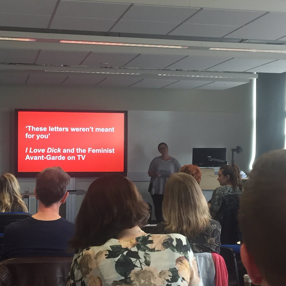 LitTV2018's tweet photo. Opening the third panel of the day, ‘Crossing Boundaries’ is Napier’s very own Dr. Tara Thomson @situationniste with ‘“These Letters Weren’t Meant For You’: I Love Dick and the Avant Garde on TV’ #littv2018 https://t.co/Ypd97ZISQD