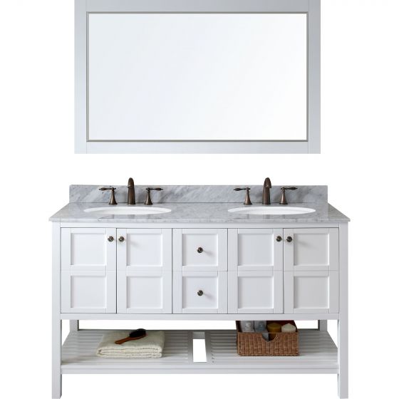 LuxLivingDirect's tweet image. Looking to upgrade your bathroom? Check out the latest deal on this Virtu USA - ED-30060-WMRO-WH - Winterfell 60&quot; Double Round Sink Marble Top Vanity in White with Mirror - $1054.99 #homeimprovementsdesign #homeownerstip ow.ly/pG2Z50heGNy