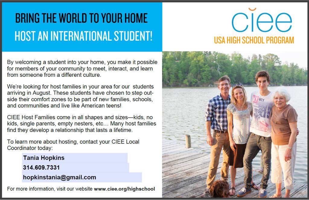 Have you thought of adding some culture to your family?  Here is a great opportunity to bring the world home.
