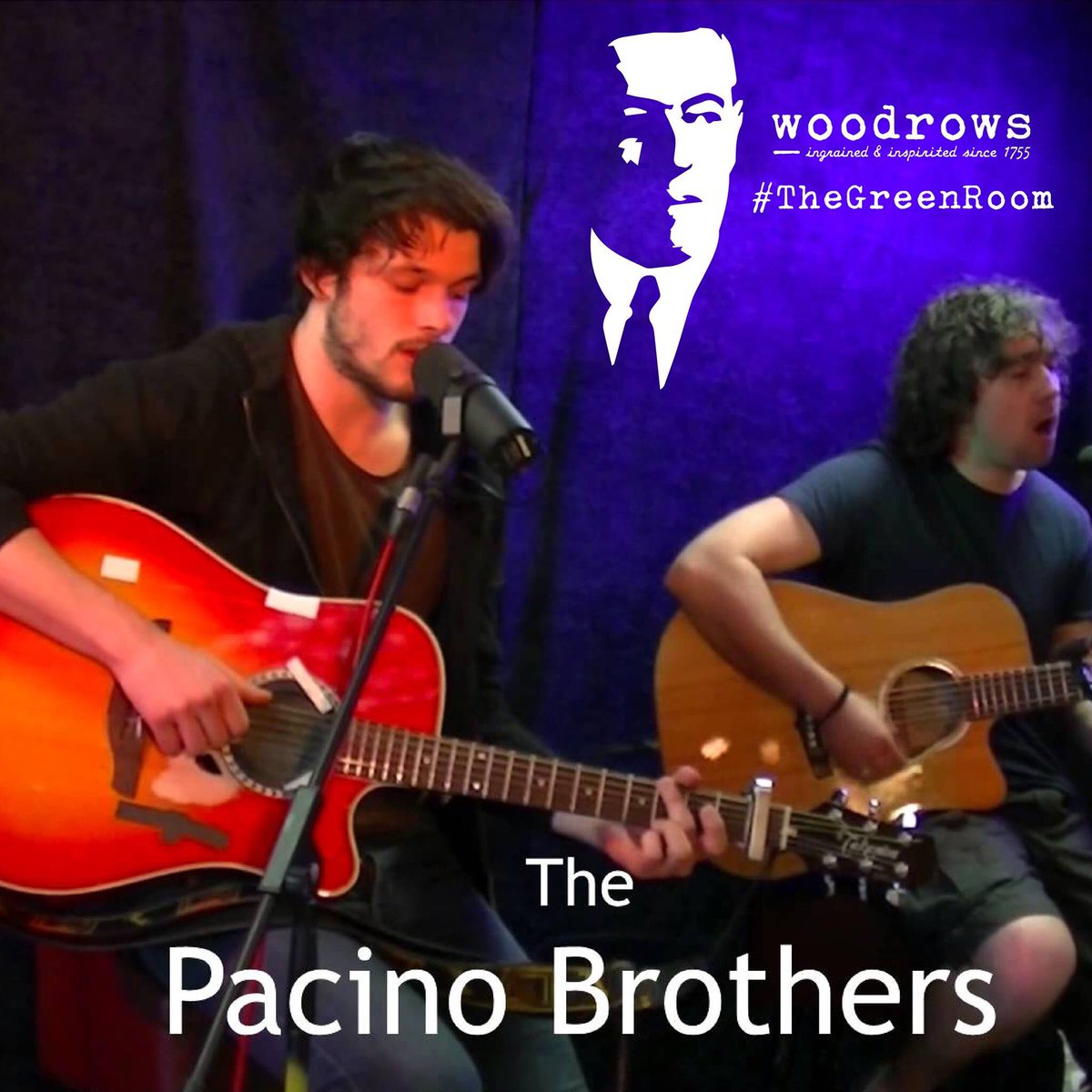 The Pacino Brothers playing in #TheGreenRoom here at #WoodrowsBar from 10pm followed by lounge dj