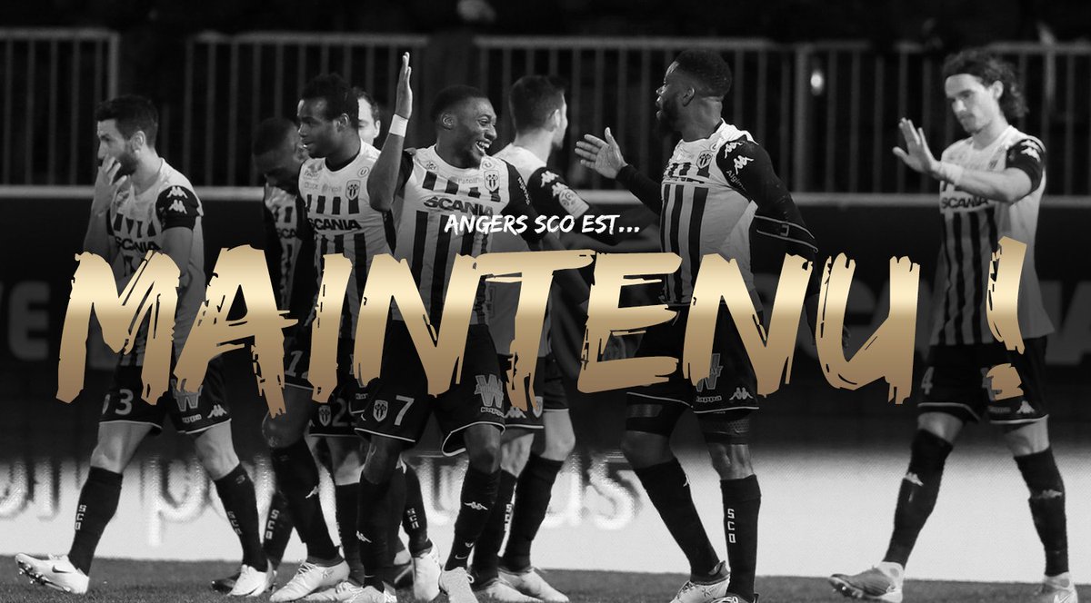 AngersSCO's tweet photo. 4⃣1⃣ points en poche...
L'objectif de la saison est officiellement... ATTEINT ! ✅
Angers SCO passera une 4ème saison consécutive en @Ligue1Conforama !🎉 https://t.co/vbdLePKcmY