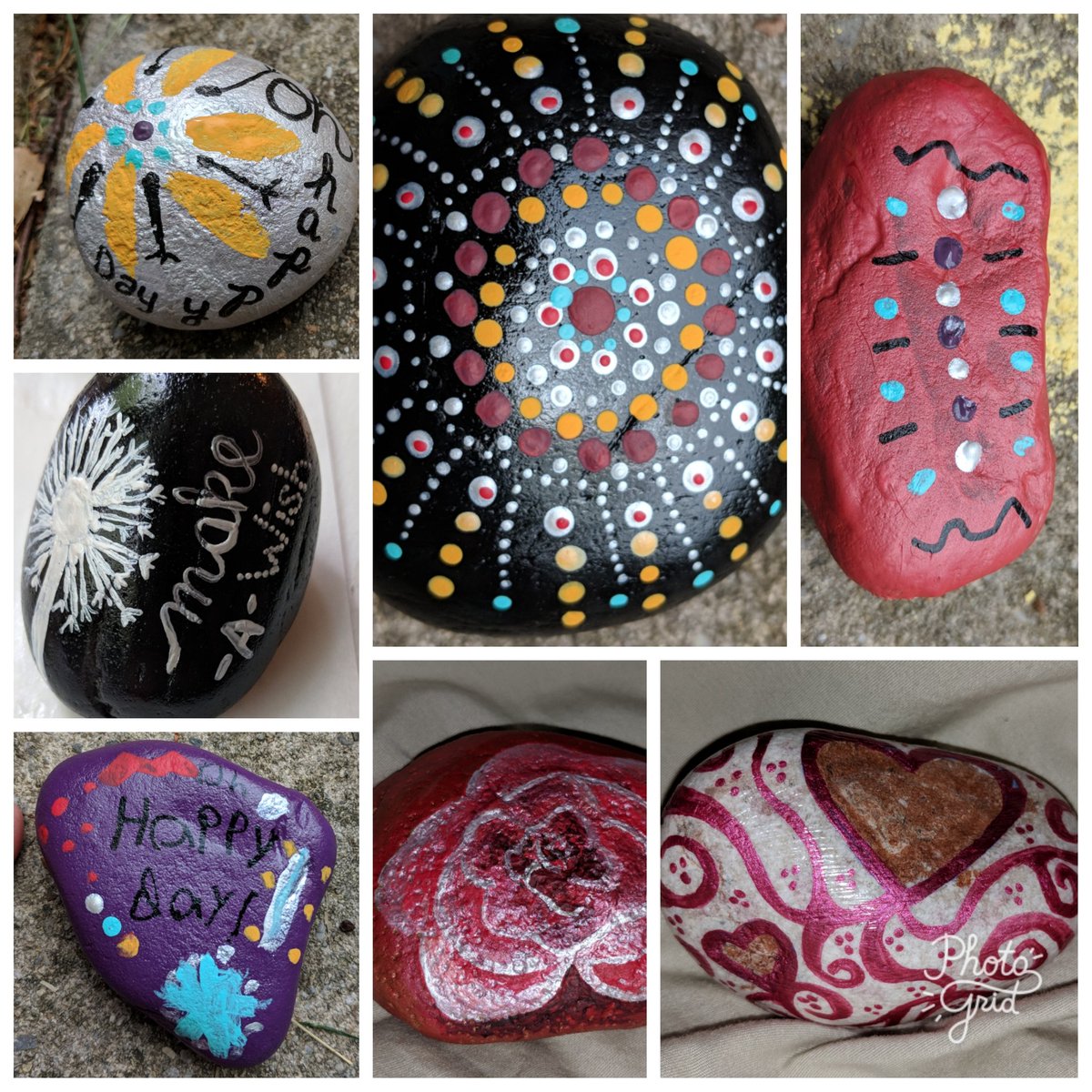 OakViewESArt's tweet photo. Busy weekend with yard work, which is no bueno!  Painting rocks is tons of fun though, my 7yo and 3yo did it with me today!! Kindness Rocks are coming to Oak View! #proudP2school @OakViewFCPS @PosProject https://t.co/4A1ujE322r