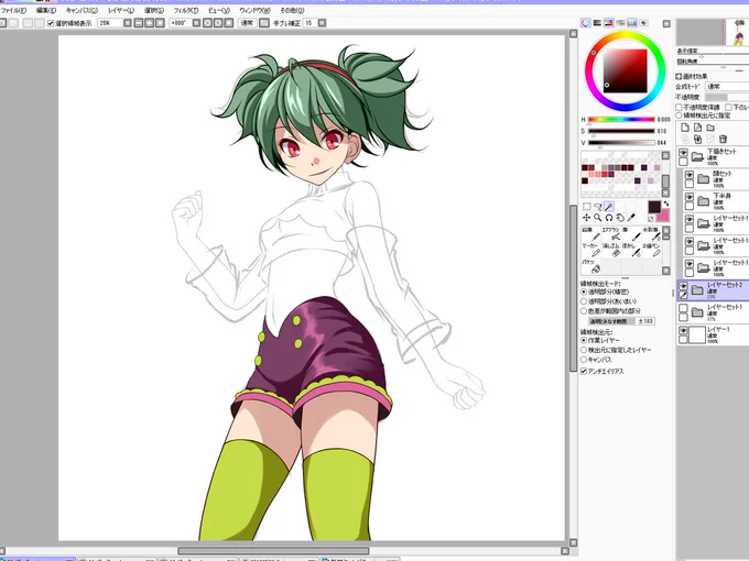 下描き半分ほど終わり(っ'ω`c)マッ 