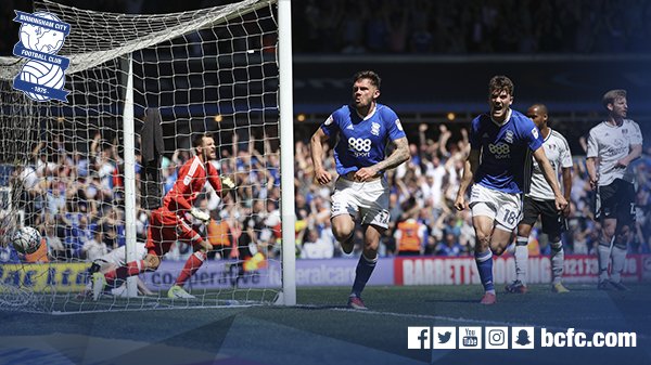 BCFC's tweet photo. FULL TIME: Blues 3-1 @FulhamFC 

Goals from Lukas Jutkiewicz, Harlee Dean and Che Adams ensure another season in the Championship.

#bluesLIVE #TheEndofTheRoad https://t.co/PpuH4M65rP