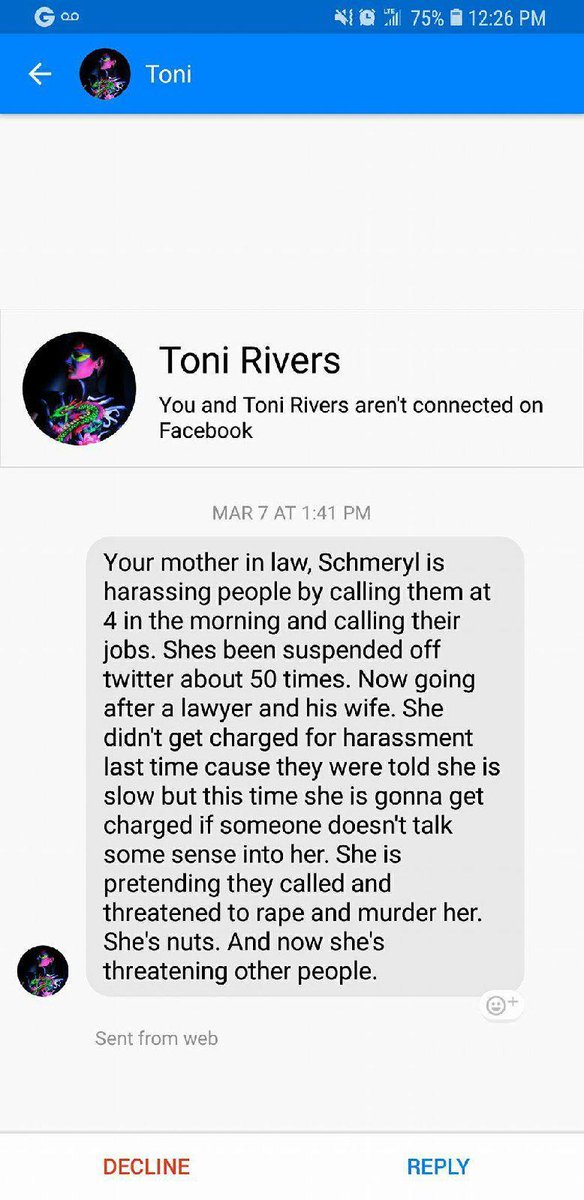 FactsDontLiePpl's tweet photo. @Undercvgrl @WhotsWot @AreYouMadz Loser "thinks" doing all this shit is going to scare us into NOT telling the #truth abt her
Here is her contacting my family #stillnotscared .. https://t.co/Qw3vhJEoJc