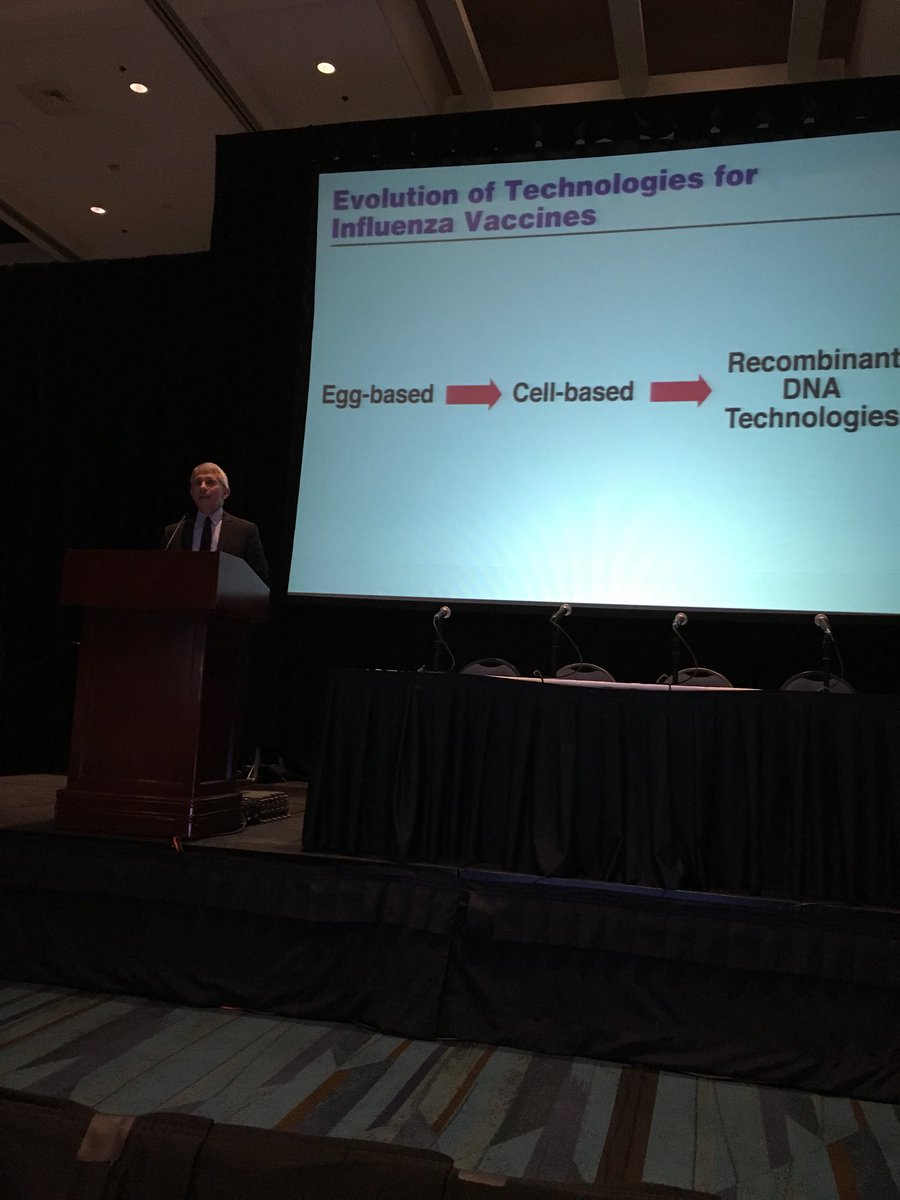EBabady's tweet photo. We need to graduate from egg based Influenza vaccines: Dr Anthony Fauci, Ed Nowakowski Senior Memorial Clinical Virology Award #asmcvs2018 @thepascv https://t.co/OD996w1SmV