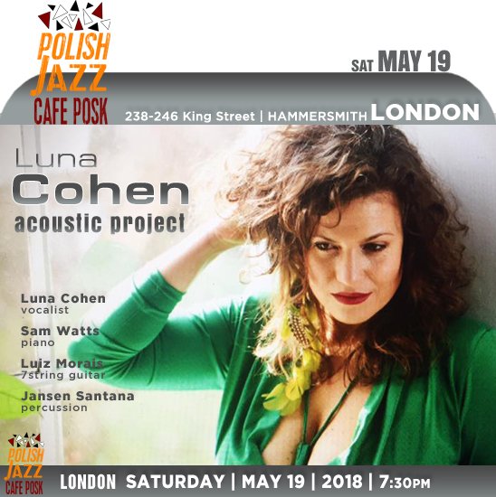 jazzsharing's tweet photo. →@JazzCafePOSK #London
LUNA COHEN QUARTET "ACOUSTIC PROJECT"
→https://t.co/M2Y1Phc47a
@LunaCohen_bcn vocalist l #SamWatts piano
#LuizMorais 7string guitar l JansenSantana percussion
Sat|MAY19 |7:30pm _ (music 8:30pm)
→https://t.co/1rrBdqhRuk https://t.co/OgAhCWB4ze