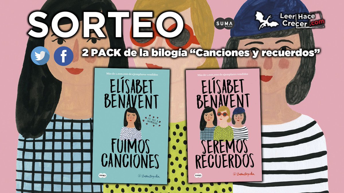 🔴📚#SORTEO | 2 pack de la bilogía #CancionesYRecuerdos de <a href="/Betacoqueta/">Beta Coqueta</a>. 

👉RT este tuit
👉Sigue a <a href="/LeerHaceCrecer/">Leer Hace Crecer</a> y <a href="/sumadeletras/">SUMA DE LETRAS</a> 
👉Deja comentario aquí mencionando a 3 amigos

ℹNACIONAL. 1 PACK. HASTA 20/05
📢Sorteo 1 pack más en Facebook.
💻Info 👉 goo.gl/yRtKZo