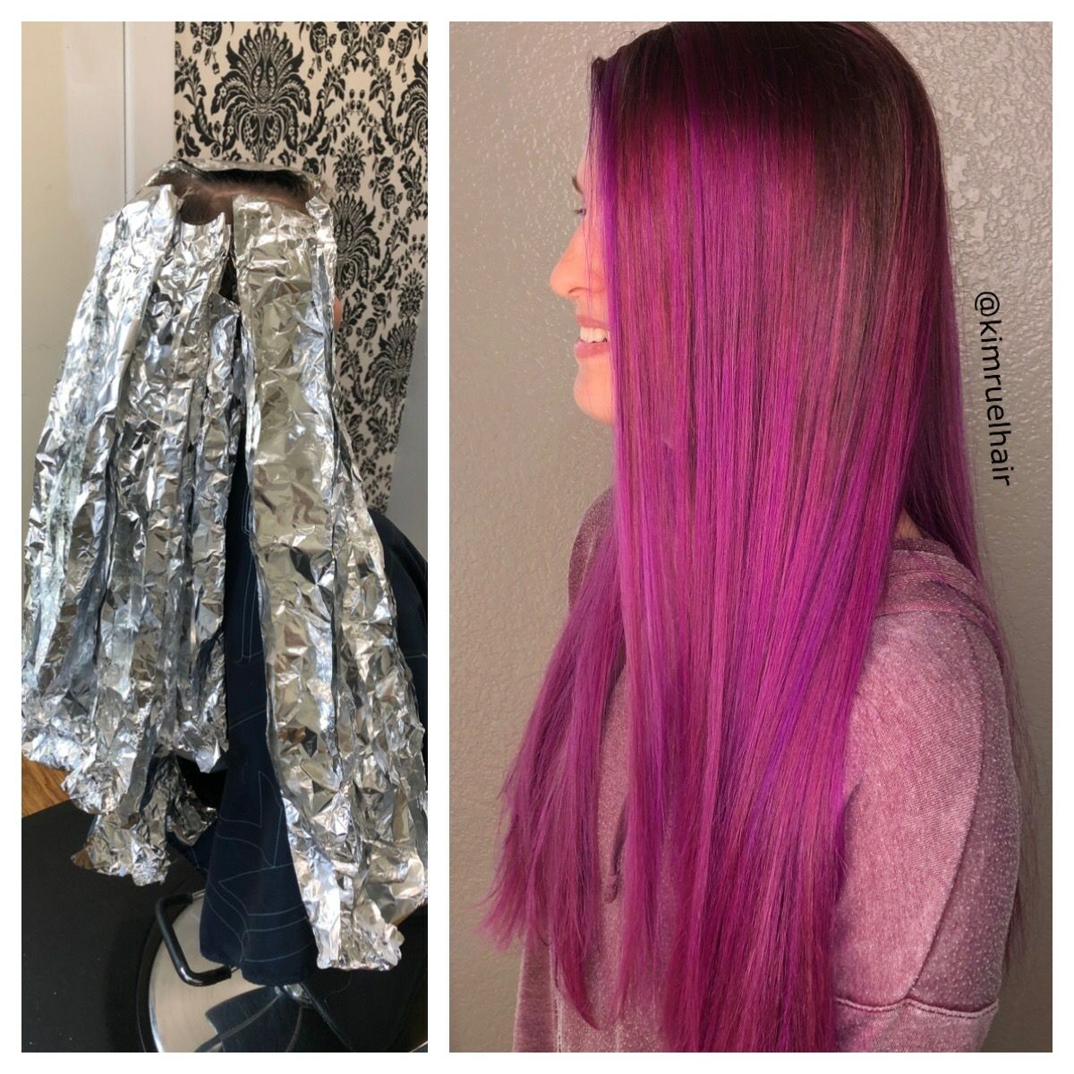 GypsyRoseSalon's tweet photo. Hair By Kimberly From brown to beautiful vibrant Pink #pulpriot #schwarzkof #joico #brazillianbondbuilder #punkcolor #RoundRock #ATX #behindthechair https://t.co/WYoNTlKMPs
