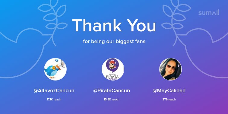 davomatico's tweet photo. Our biggest fans this week: @AltavozCancun, @PirataCancun, @MayCalidad. Thank you! via https://t.co/OvqGbNfnKz https://t.co/33RnTr8j9b