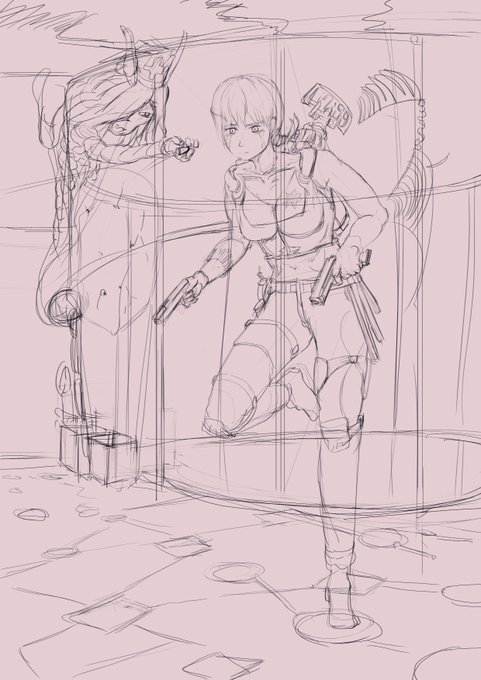 #ラフ #お絵かき #週末シリーズ

今回の兵隊キャラは「相棒と訓練」をテーマに描き進めていきます。
次回の目標 線画です。 
