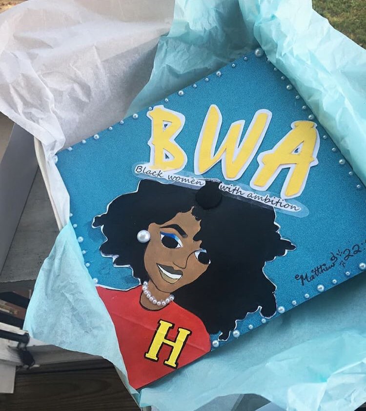 HBCUBuzz's tweet photo. Grad Cap swag ✊🏾⚖️🎓👑👌🏾📚 https://t.co/XYU6LYFlE3