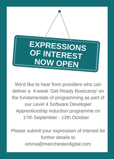 McrDig's tweet photo. Business opportunity: Can you deliver a 4-week fundamentals of programming bootcamp? We'd like to hear from you > https://t.co/sGdqAilkzo