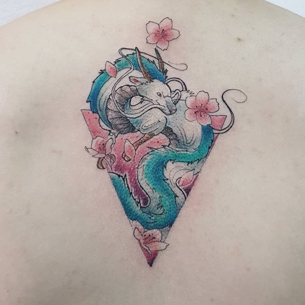 Haku from Spirited Away as a scar coverup by ghinkos Tattoogridnet #27 Haku from Spirited Away as a scar coverup by ghinkos Tattoogridnet