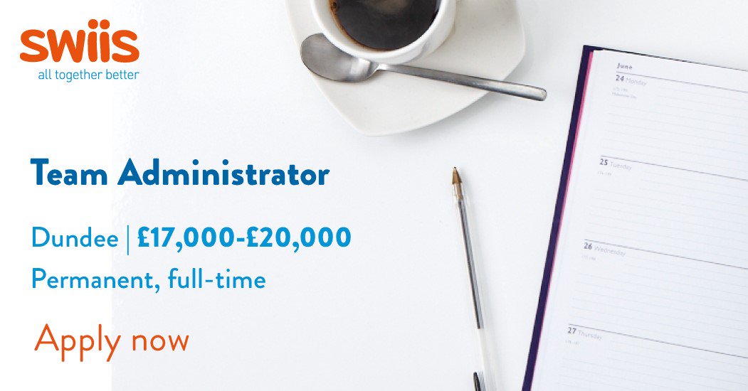 We are recruiting for a Team Administrator to join our lovely team in Dundee. As a Team Administrator, you will be responsible for providing high quality, comprehensive and confidential administrative support.

Find out more, and apply today: bit.ly/2FdGtEL