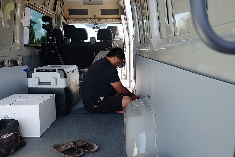 OverlandSphere's tweet photo. Sprinter 4×4 Camper Van Build: Day 2. - https://t.co/CdKb1E3bq5 #overland #overlanding #adventuretravel #travel https://t.co/zvzWy75WPU