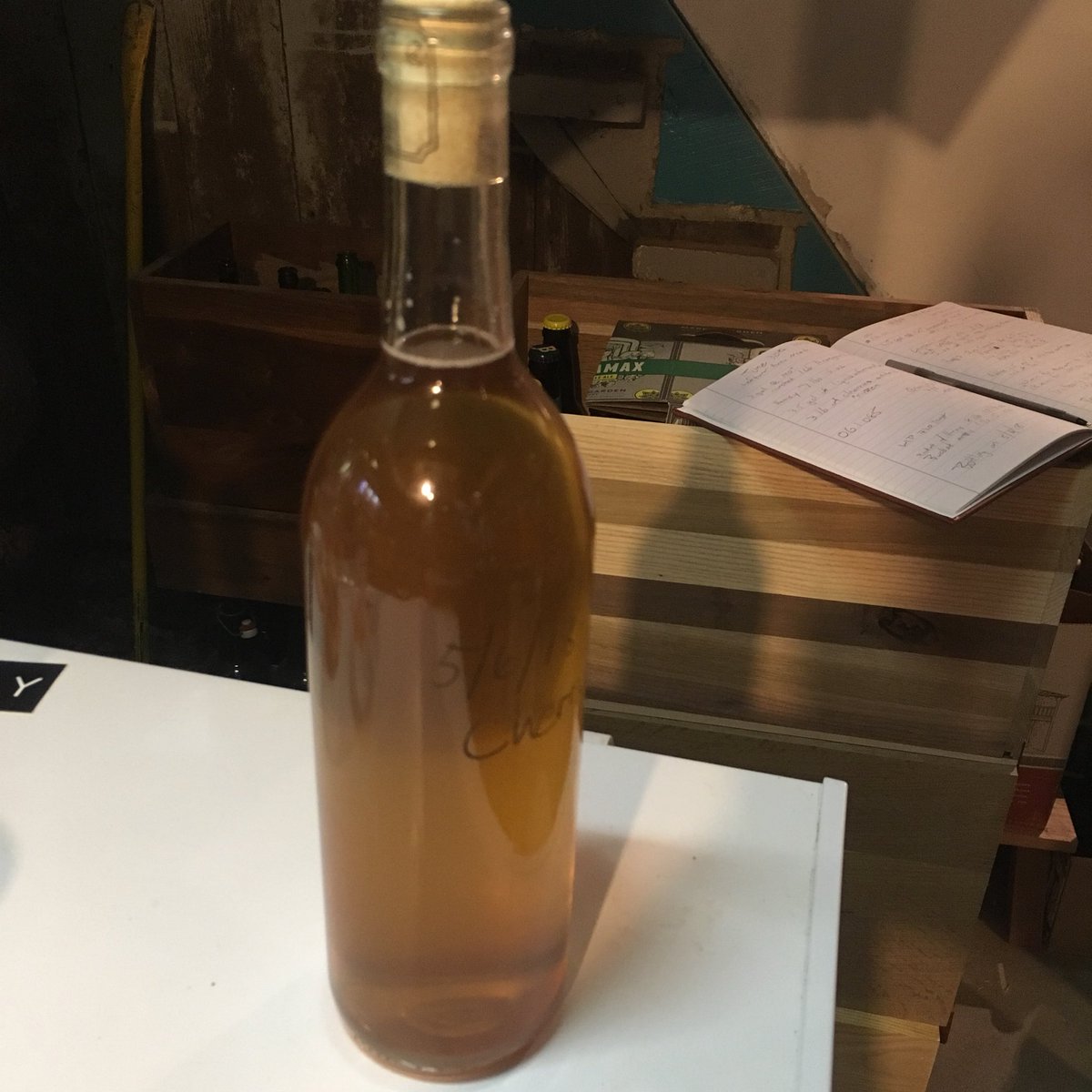 RSchmidtBrewing's tweet photo. #Mead bottling day. Neighbors gave me cherries. Brewed on 6/30/17, bottled 5/6/18. #homebrew #DIY https://t.co/vGqFXkaLWa