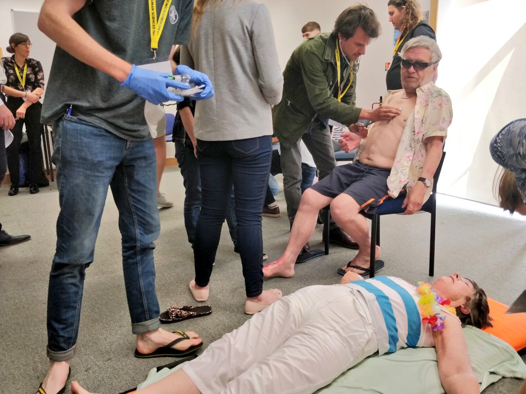 PenEMTC2018's tweet photo. Chemical Attack Moulage. Irrigate and always think of the airway!! #PenEMTC2018 https://t.co/2ueSOJrsJ2