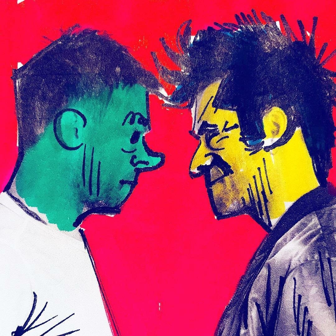 DamonUnofficial's tweet photo. I'm yellow, he was blue... 🎶 (Via hewll) #Gorillaz https://t.co/CKhokRzmcb