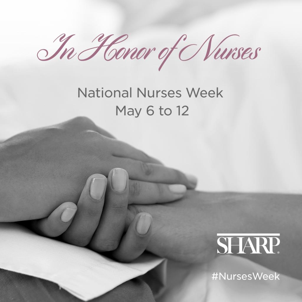 sharphealthcare's tweet image. Every day, our nurses share their skills and compassion with our patients, visitors and each
other, delivering the extraordinary level of care we call #TheSharpExperience. We appreciate their expertise, innovation and leadership, and honor them during #NationalNursesWeek.