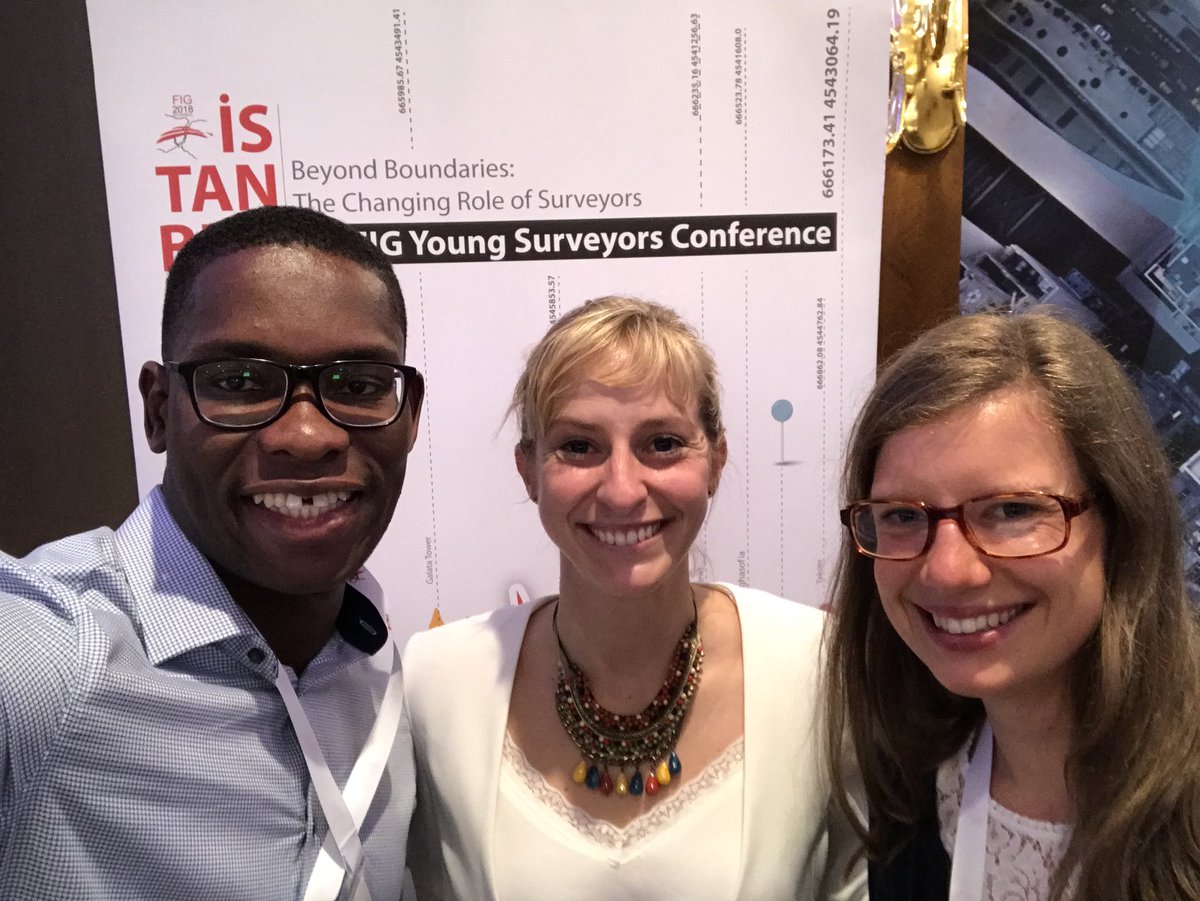 K_Asiama's tweet photo. UTwente-ITC PhD students at the 4th Young Surveyors Conference in Istanbul @ITCAlumni @LibITC @utwenteEN #4YSC #FIGYSN #FIG2018 https://t.co/SsthbabdBW