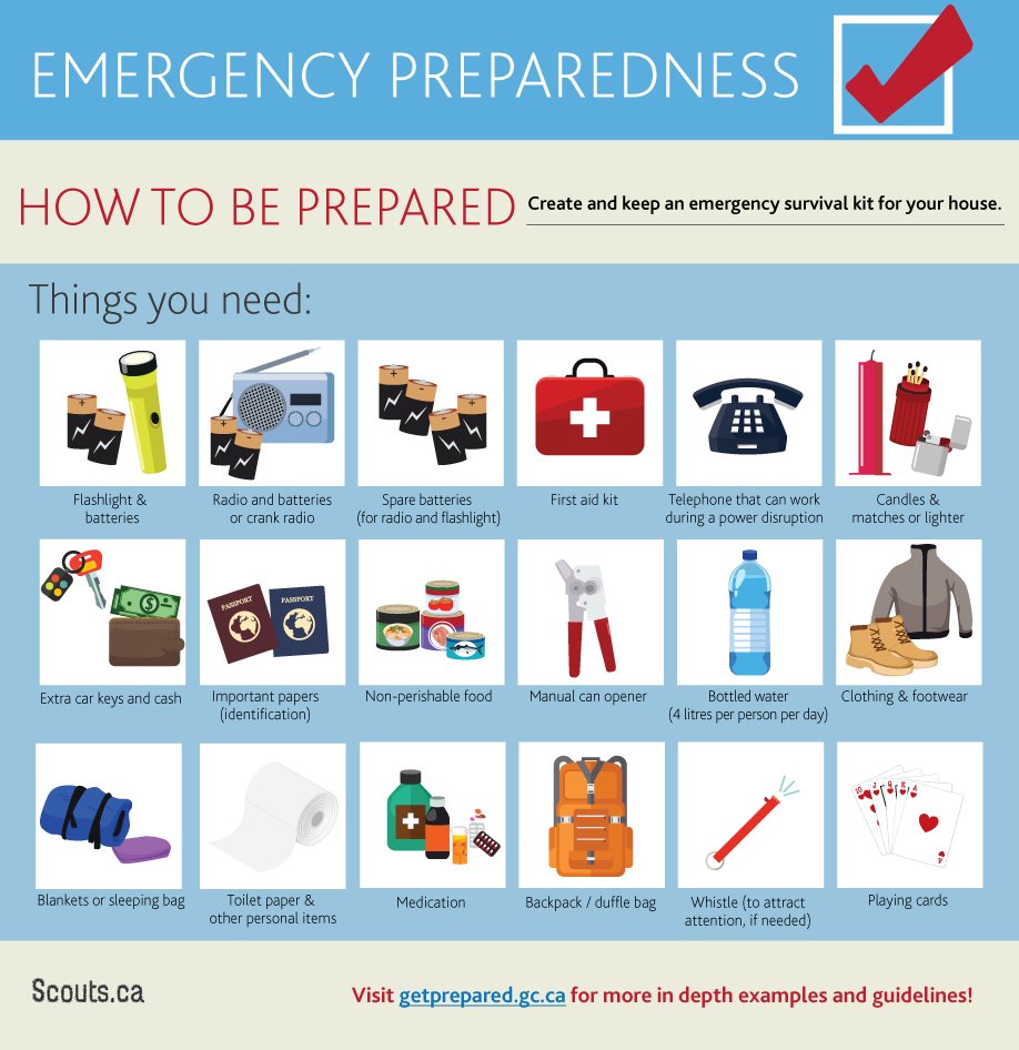 scoutscanada's tweet image. For #EmergencyPreparedness Week, we’re reviewing #SafeScouting tips that demonstrate how to enjoy the #outdoors while thinking ahead &amp;amp; being emergency-ready. Check out YSP Kate Abrahamson’s #ScoutingLife article: bit.ly/2rk42ac @Get_Prepared #EPweek #BePrepared