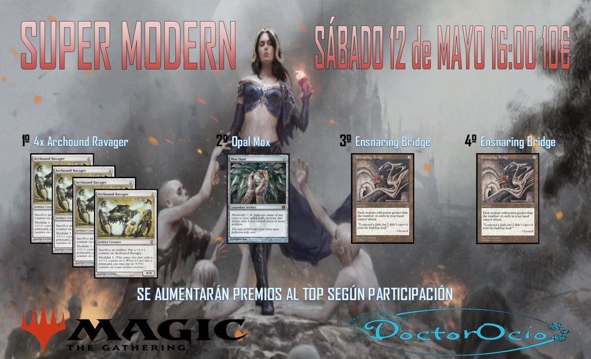 DocOcio's tweet photo. ¡El sábado que viene tienes una cita con nuestro #SuperModern!
¿Os lo vais a perder?
@JugandoenZgz @wizards_magicES @beli_tube @MagicLleida https://t.co/fkAZJvFCmc