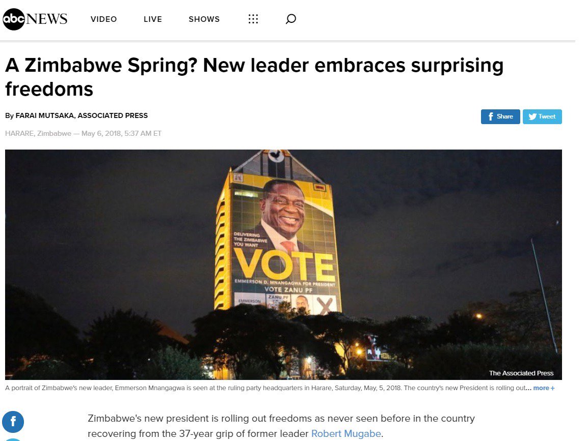 President Of Zimbabwe On Twitter Five Months Ago We Said We Would Open Up Zimbabwe We Said We Would Introduce New Freedoms We Are Delivering The Associated Press One Of The World S