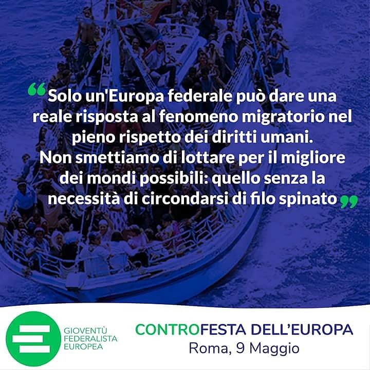 Noi della GFE di Viterbo saremo presenti

"Solo un'Europa federale può dare una reale risposta al fenomeno migratorio nel pieno rispetto dei diritti umani.
Non smettiamo di lottare per il migliore dei mondi possibili: quello senza la necessità di circondarsi di filo spinato"