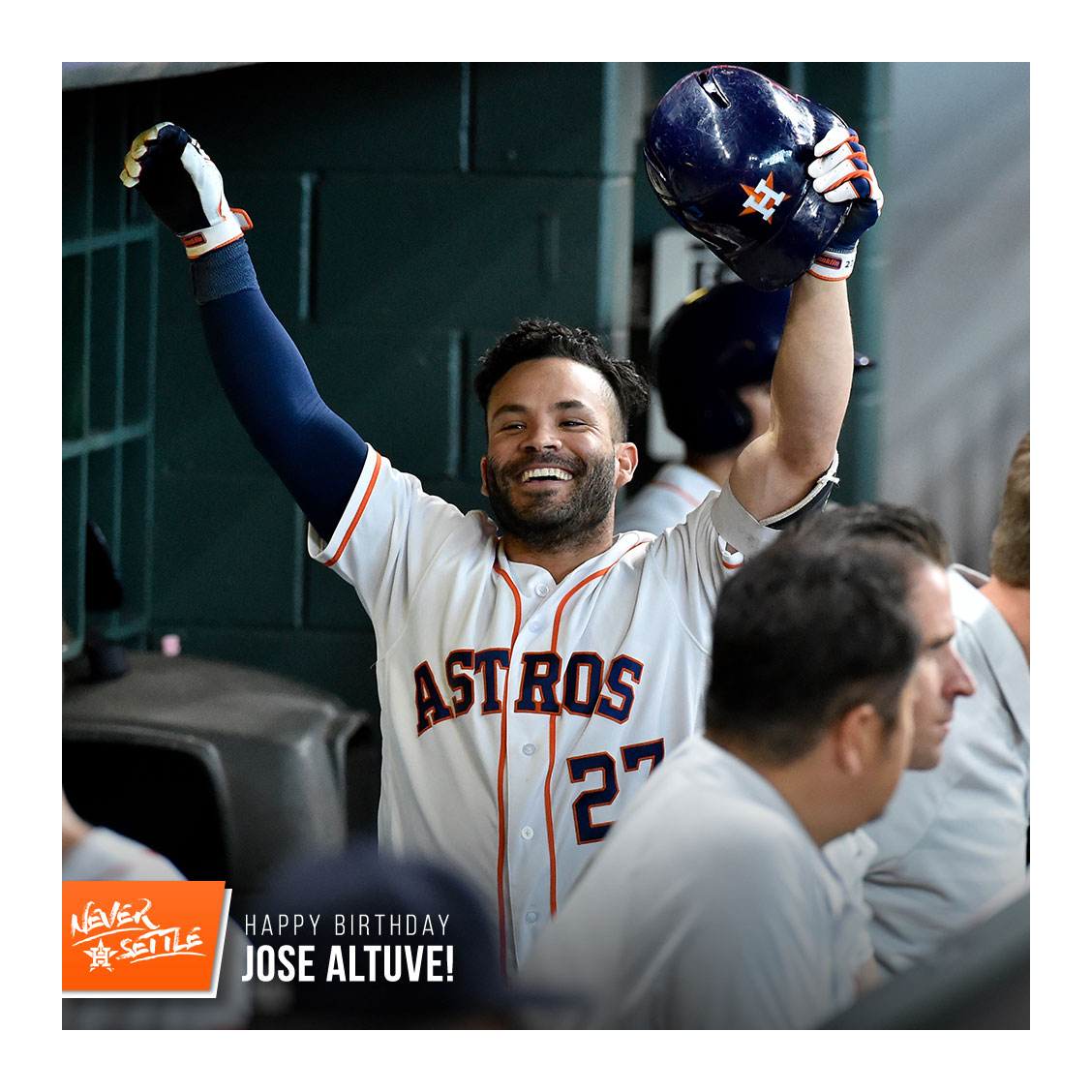 astros's tweet photo. Happy birthday to the MVP, the Hit King, the 🐐 @JoseAltuve27! 🎉🎉🎉 https://t.co/sQ3s8Sp2a2