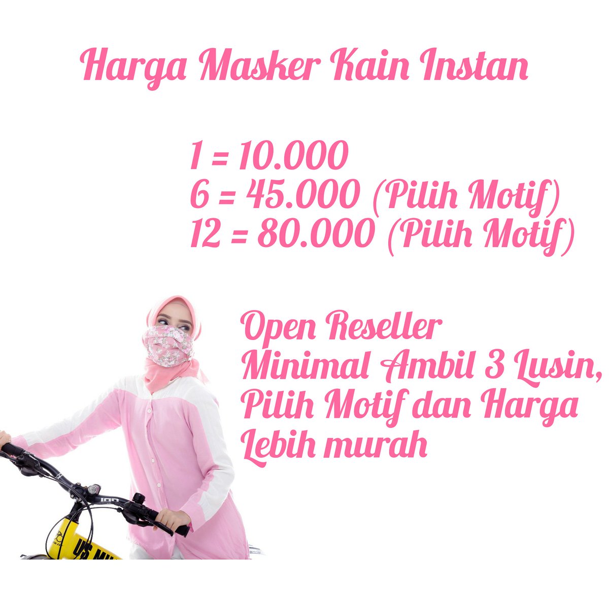 DwiRukmanaDR's tweet photo. Motif Masker Kain Instan. Lucu lucu loh 😍 https://t.co/I79QufAXgw