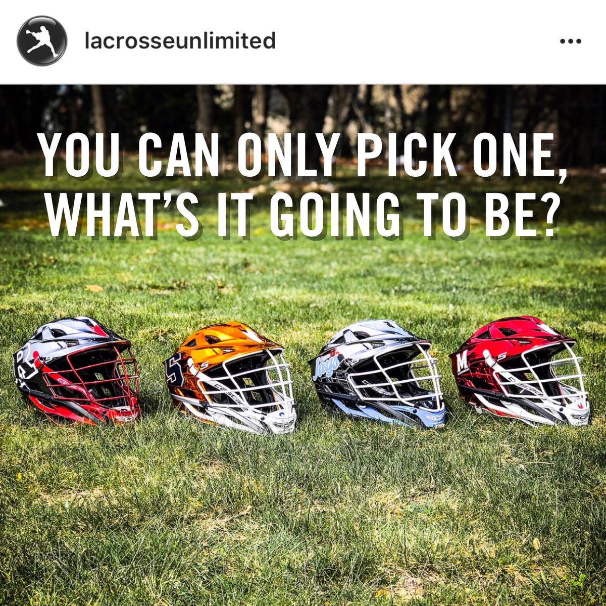 CascadeLacrosse's tweet photo. @LAXUNLIMITED asks, “if you can only pick one, what’s it going to be?” @CascadeLacrosse #BoldCustom S helmets for @RUmlax @CuseMLAX @jhumenslacrosse @TerpsMLax #PassionToProtect #CascadeSHelmet | https://t.co/UAD0V8H5N9 https://t.co/aEC6TLuiUz