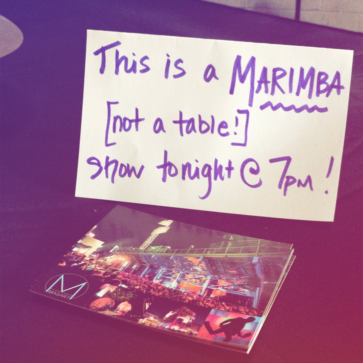 mariafinkperc's tweet photo. My life. #percussionlife #marimba #notatable :) can’t wait for our show tonight at @AeronautBrewing #pindropsessions https://t.co/EWM0Pk70ti