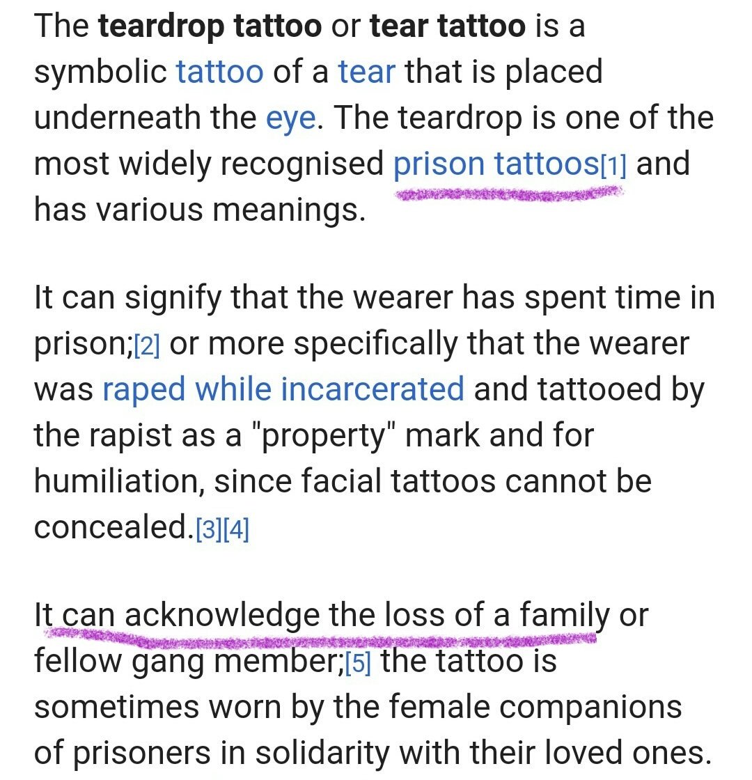 Most Tear Drop Tattoos