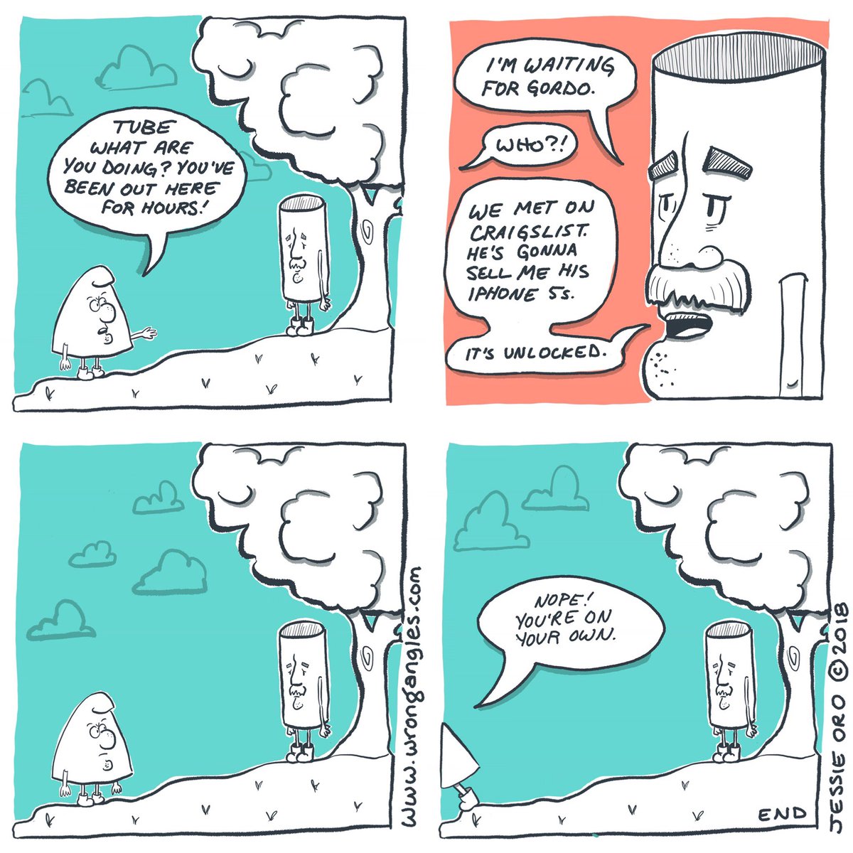 orocomics's tweet image. Waiting for who? #wrongangles #SundayFunday #tubeandcone #webcomic