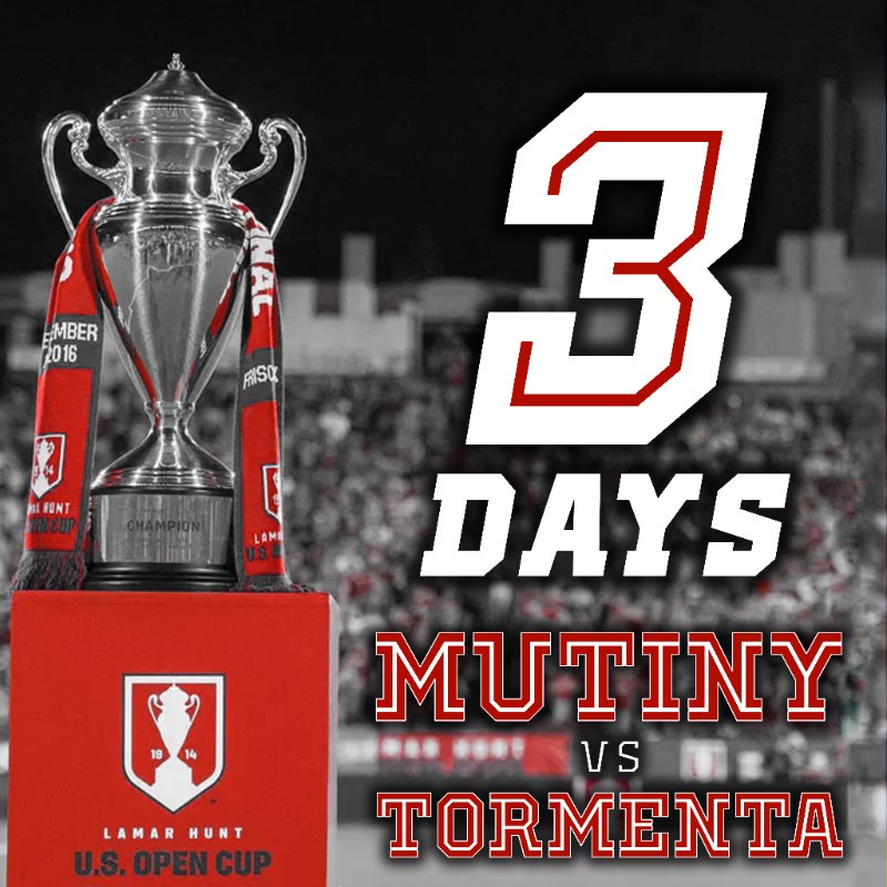 MBMutiny's tweet photo. COUNTDOWN TO THE CUP!
The Mutiny face @Tormenta_FC in the #USOC2018
Get your tickets TODAY!
Adults: https://t.co/hjSsdVuwAP
Children: https://t.co/ki3X1porQ1
#MBMutiny #MutinyRising #Path2Pro https://t.co/WLqeSCtJZN