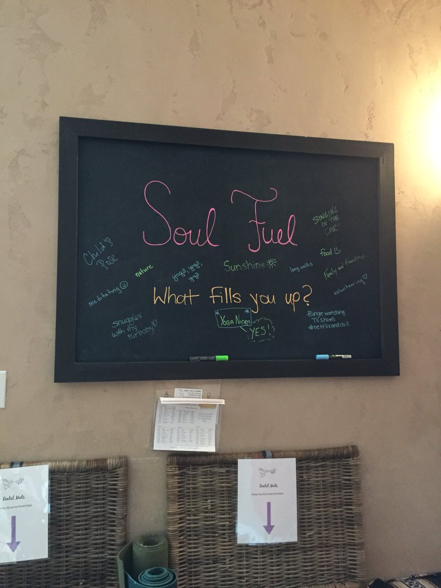 ChrysalisYogaCa's tweet photo. Be sure to add what fills you up to our board when you’re in the studio for class!! 

#whatfillsyouup #chrysalisyoga https://t.co/rFBg653fyF