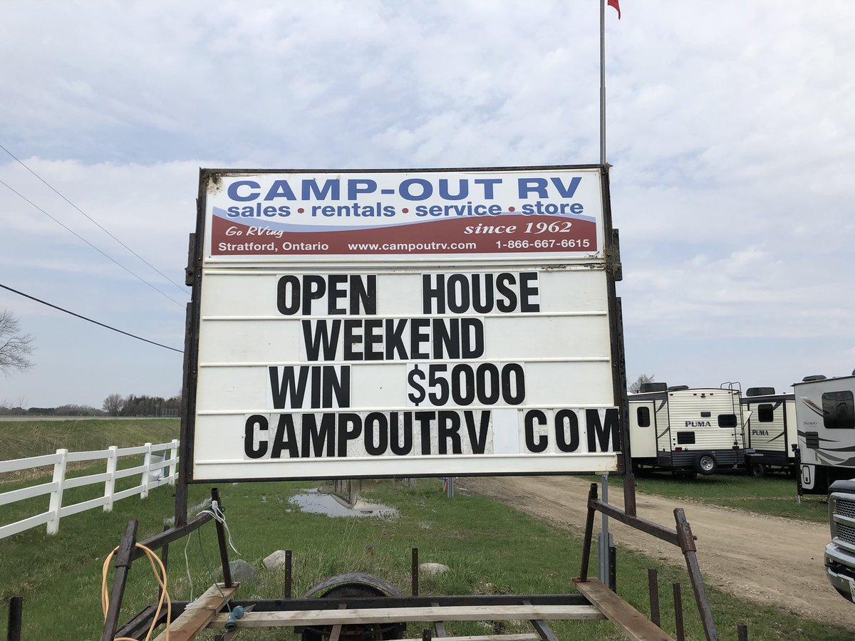 CampOutRV519's tweet photo. Last day of our Open House Weekend!
Only a few hours left to enter our $5000 draw don’t miss out https://t.co/GcTKHmnPh7