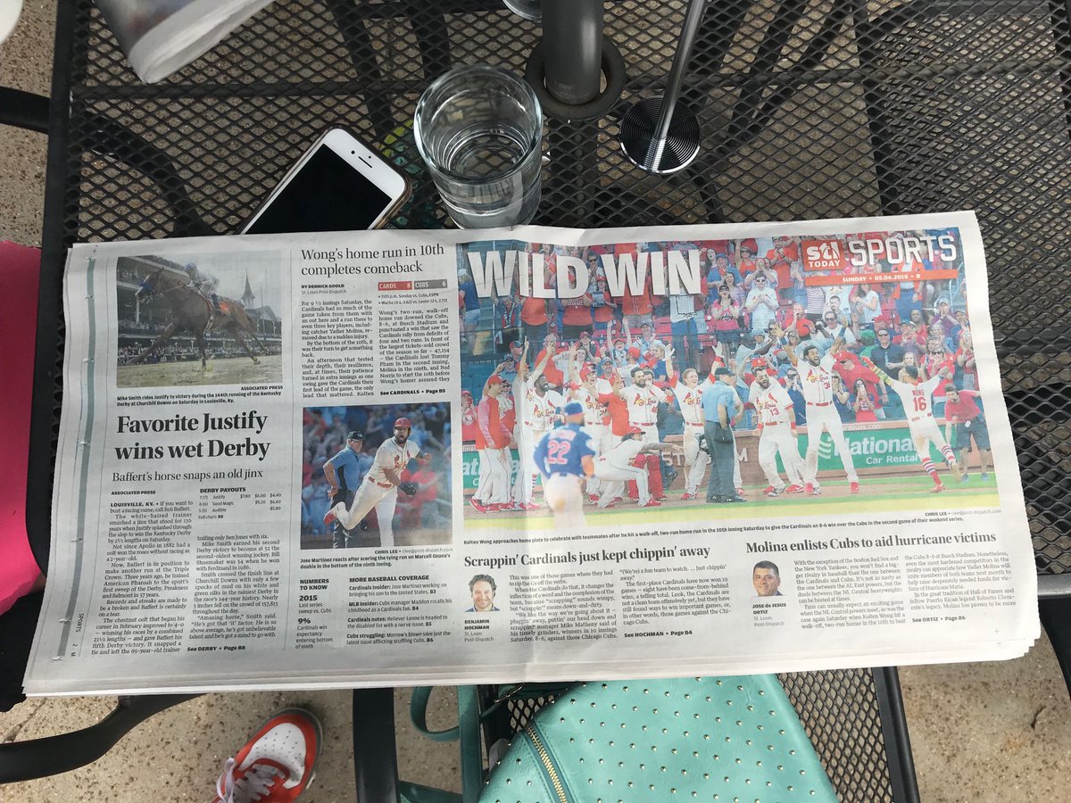 hochman's tweet photo. This is fun! I like our horizontal Post-Dispatch Sports page today @stltoday https://t.co/71BhRW27Gd