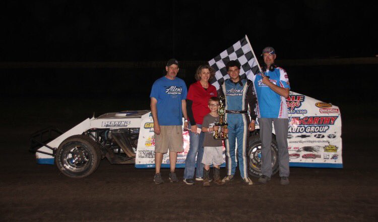 Picked up my first ever feature win at Caney Valley Speedway last night! I can't thank all my sponsors and product manufacturers enough for everything they do! <a href="/WehrsMachine/">Wehrs Machine and Racing Products</a> <a href="/TeamGRT/">GRT Race Cars Inc.</a>
