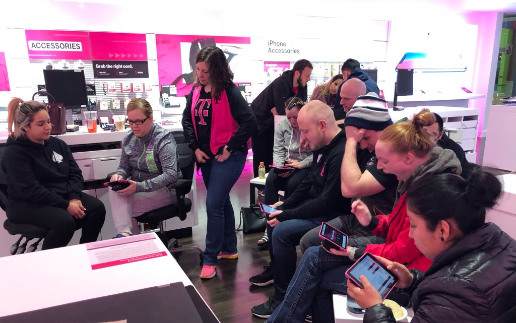 shanedaniel's tweet photo. T-Mobile Connect launch party! Seattle North is ready to take our customer experience to the next level! 🏆 #PNWinning #Uncarrier @katieoaklund @BrendaBritton05 @arunramchan @richgarwood @JonFreier https://t.co/ULMTAoy1HM