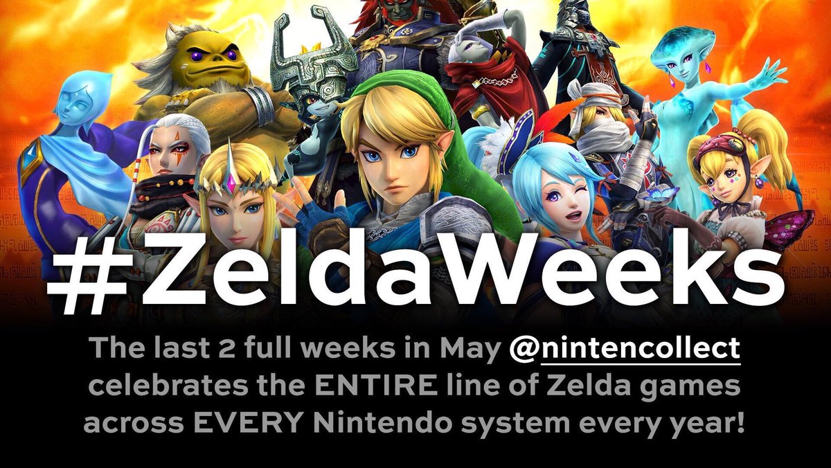nintencollect's tweet photo. It’s that time again...

Starting just 2 weeks from today, it’s the beginning of the 3rd annual #ZeldaWeeks!!! ❤️❤️❤️

Join us this year from May 20th thru June 2nd as we all celebrate our favorite #Nintendo franchise with photos, game stories and general love for #Zelda!!! https://t.co/1C3qRugDTY