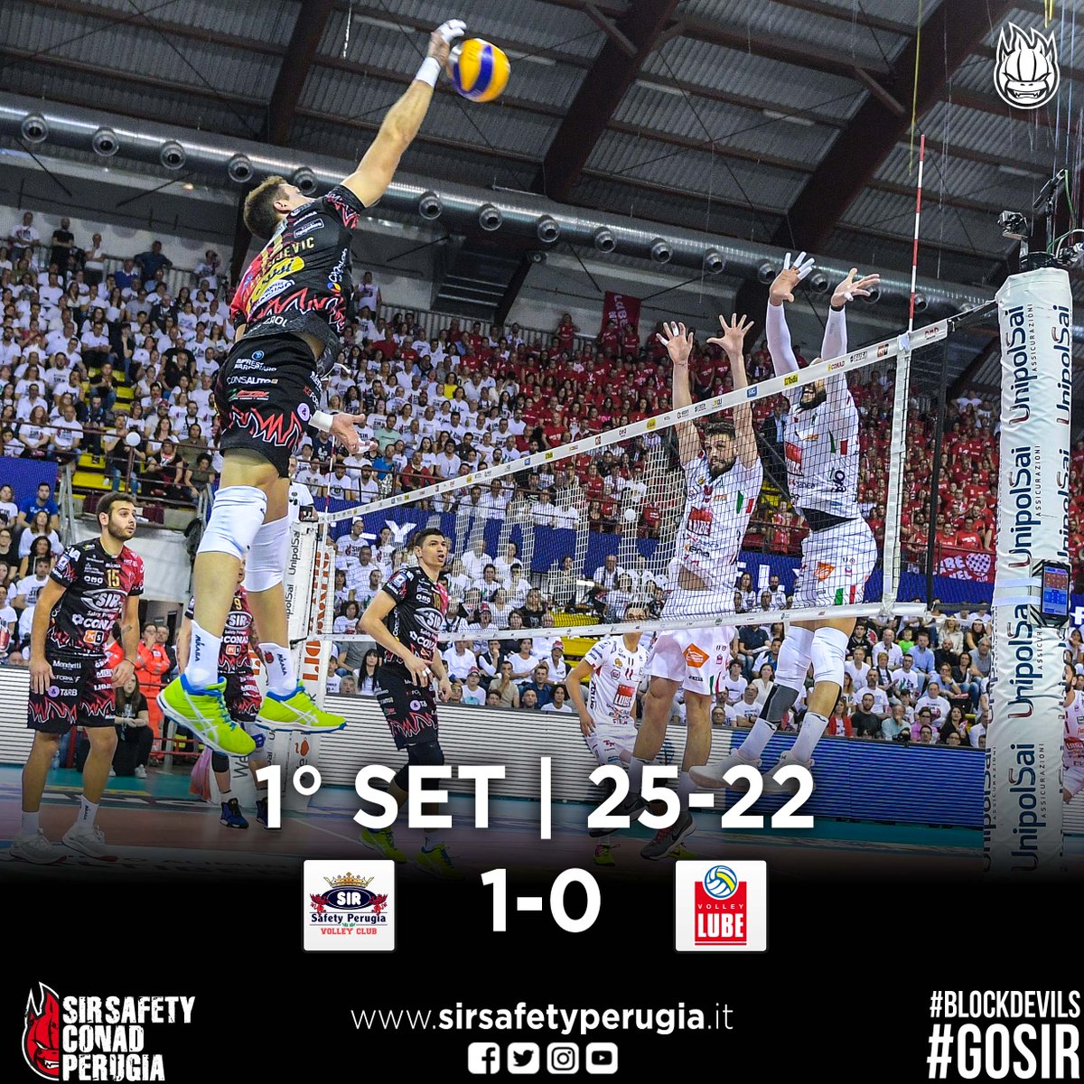 SIRVolleyPG's tweet image. Lo chiude Russell il primo set: 25-22! Forza ragazzi! #1SET #PerugiaCivitanova #ChePlayoff #Superlega #GoSir #BlockDevils #RCD #ORAéADESSO