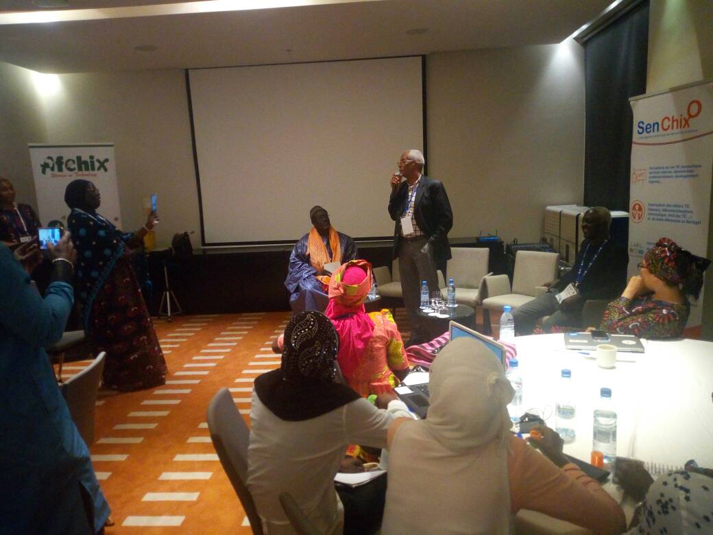 afchix_network's tweet photo. The vice President for ICANN Africa, Pierre Dandjinou making closing remarks during the closing of Afchix Techwomen Summit 2018 in Senegal... #AISDarkar #AfChixTechWomen #AfChixSummit2 @TechWomen @FIREAfrica @AIS_Africa @internetsociety @achom_lillian @ghc https://t.co/z4sVUsNsXK