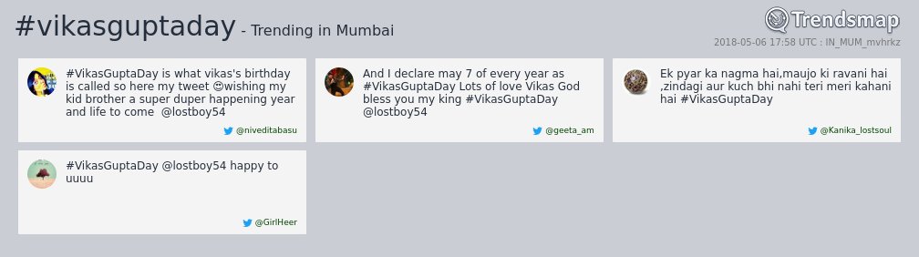 TrendsMumbai's tweet photo. #vikasguptaday is now trending in #Mumbai

https://t.co/Bko0vDxxaj https://t.co/fRV2x59nVO