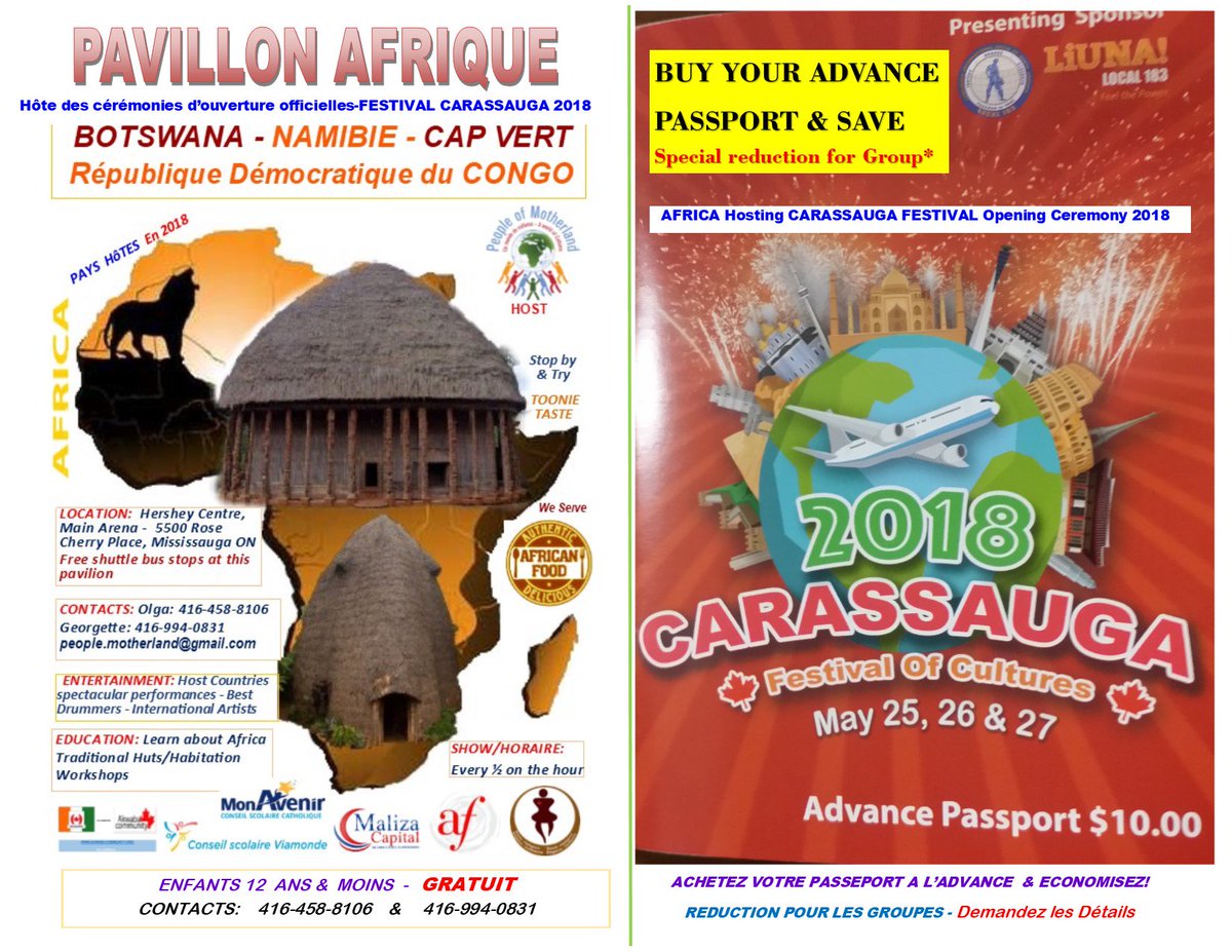 PavilionAfrica's tweet photo. Ensemble faisons rayonner l'Afrique !! / Together, let's celebrate African cultures!!
@Carassauga @SaugaCulture @mississauganews @PavilionCroatia @PolandPavilion @Randycity @brazilpavilion @PavilionUkraine @PerleNoireEnt https://t.co/a1zZ5JLzHx