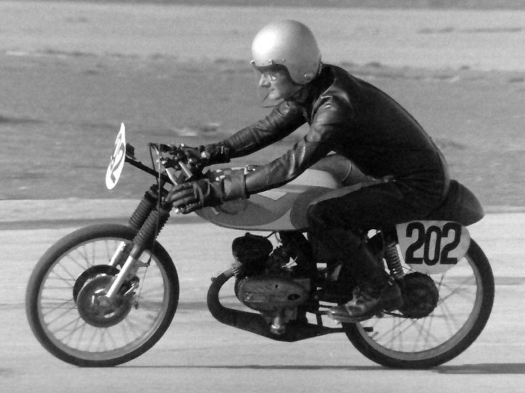 TappetTwo's tweet image. AC Mills on his 50cc Special @ Carnaby 1976
