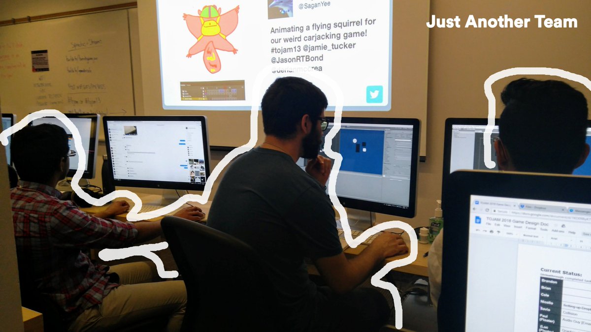 Shoutout to our programmers for their hard work! #TOJam #TOJam13 #Perspectives #JustAnotherTeam