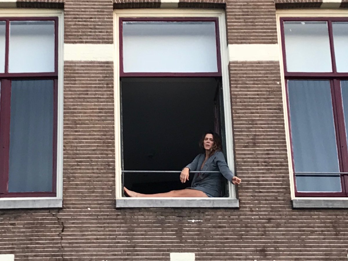 Sneaking a cigarette in a no smoking hotel in #Amsterdam